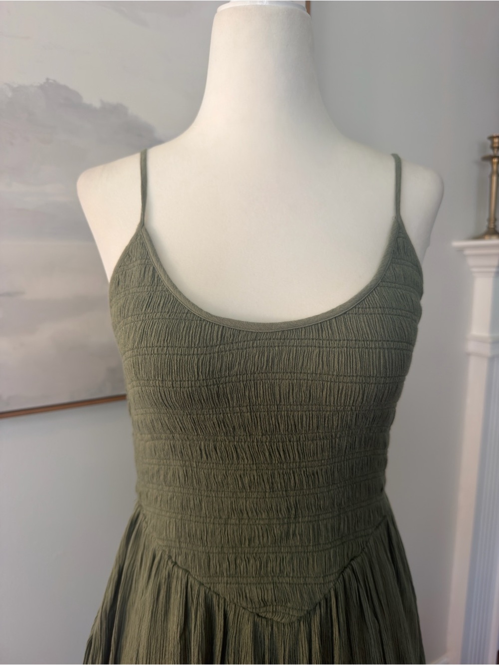 Aerie XS At The Barre Midi Dress in Olive - Picture 5 of 7